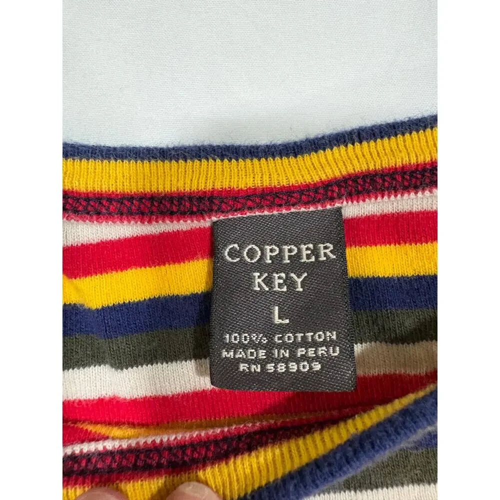 Vintage 90s Y2K Striped Stars 3/4 Sleeve Tee Shirts kids size Large